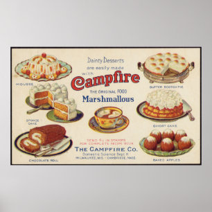 Vintage Campfire Marshmallows Food Advertisement ポスター