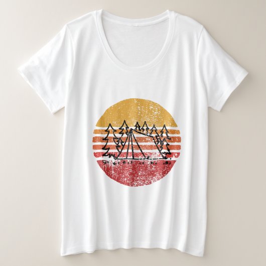 Vintage Camping プラスサイズTシャツ (デザイン正面)