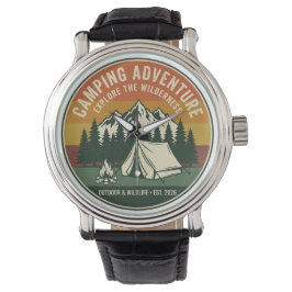 Vintage Camping Adventure Retro Mountain 腕時計