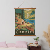 Vintage Camping Poster Outdoors Adventure Nature 吊り下げ型タペストリー (寝室)