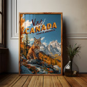 Vintage Canada Lynx Travel ポスター