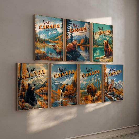 Vintage Canada Lynx Travel ポスター