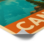 Vintage Canada Mountain Lake ポスター (角)