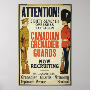 Vintage Canadian Enlistment poster ポスター