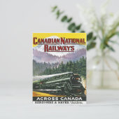 Vintage Canadian Rockies Steam Train Advertising ポストカード (スタンド正面)