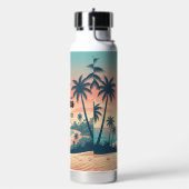 Vintage Cancun 2026 Tropical Beach Sunset ウォーターボトル (左面)