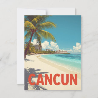 Vintage Cancun Mexico Beach Travel ポストカード