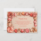 Vintage Candy Hearts Valentine Party サンキューカード (正面)