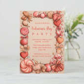 Vintage Candy Hearts Valentine Party 招待状 (スタンド正面)