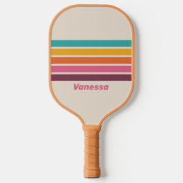 Vintage Candy Rainbow Across Striping with Name ピックルボールラケット