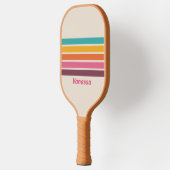 Vintage Candy Rainbow Across Striping with Name ピックルボールラケット (左)