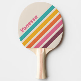 Vintage Candy Rainbow Angled Striping with Name 卓球ラケット