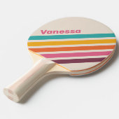 Vintage Candy Rainbow Angled Striping with Name 卓球ラケット (正面アングル)