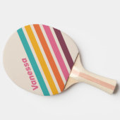 Vintage Candy Rainbow Angled Striping with Name 卓球ラケット (横)