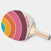 Vintage Candy Rainbow Circle Stripe with Name 卓球ラケット (横)