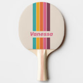 Vintage Candy Rainbow Pin Striped with Name 卓球ラケット (裏面)