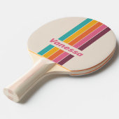 Vintage Candy Rainbow Pin Striped with Name 卓球ラケット (正面アングル)