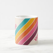 Vintage Candy Rainbow Stripes with Name コーヒーマグカップ (中央)