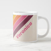 Vintage Candy Rainbow Stripes with Name ジャンボコーヒーマグカップ (右)