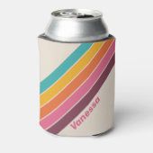 Vintage Candy Rainbow Stripes with Name 缶クーラー (缶裏面)