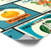 Vintage canned goods-Fruit labels ポスター (角)