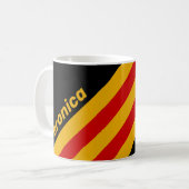 Vintage Capital City Stripes with Name コーヒーマグカップ (正面左)