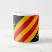 Vintage Capital City Stripes with Name ジャンボコーヒーマグカップ (正面)