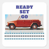 vintage car スクエアシール (正面)