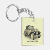 Vintage Car – 名前の追加詳細または削除文字- キーホルダー (正面左)