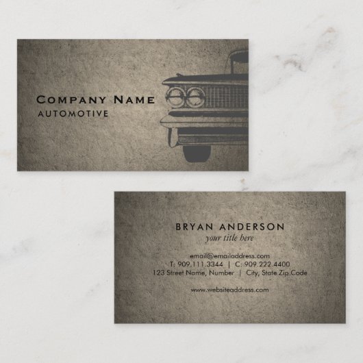 Vintage Car -名車の刺 名刺 (正面/裏面)