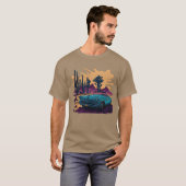 Vintage car and desert gift tシャツ (正面フル)