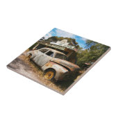 Vintage Car And Garage, Ceramic Tile タイル (側面)