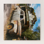 Vintage Car And Garage, Jigsaw Puzzle ジグソーパズル (横)
