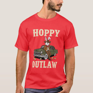Vintage Car Cowboy Bunny Design funny vintage fami Tシャツ
