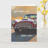 Vintage Car Father's Day Card カード (黄色い花)