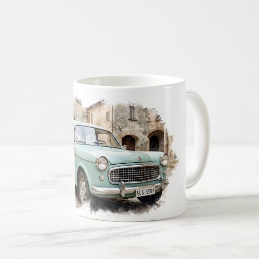 Vintage Car in Rustic Setting コーヒーマグカップ (正面右)