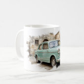 Vintage Car in Rustic Setting コーヒーマグカップ (正面左)