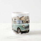 Vintage Car in Rustic Setting コーヒーマグカップ (中央)
