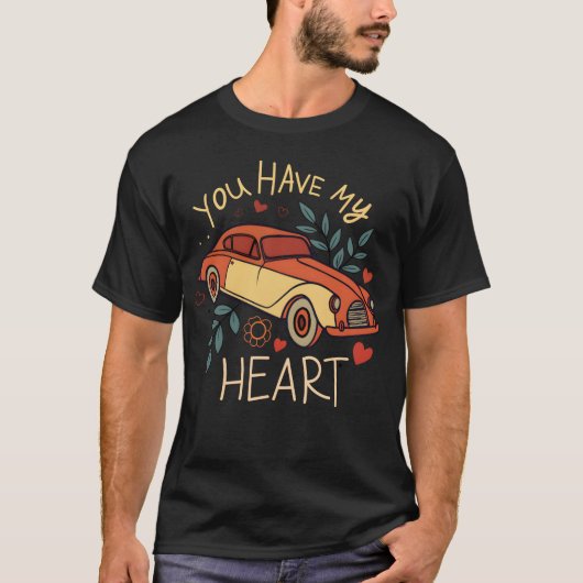 Vintage Car Love Illustration vintage friend frien Tシャツ (正面)