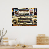 Vintage car radios ポスター (キッチン)