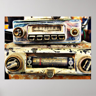 Vintage car radios ポスター