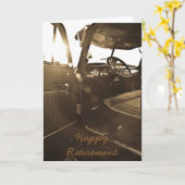 Vintage Car Retiament Card カード (黄色い花)