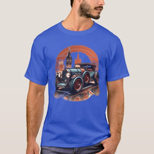 vintage car retro tシャツ (正面)