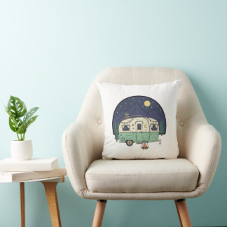 Vintage Caravan Pillow - Coffee Lover Scenic Route クッション
