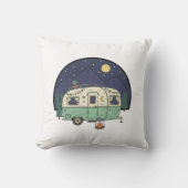 Vintage Caravan Pillow - Coffee Lover Scenic Route クッション (正面)