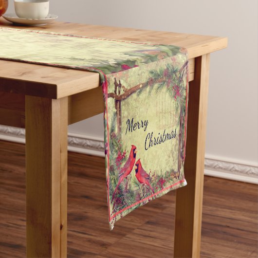 Vintage Cardinals Christmas Medium Table Runner ショートテーブルランナー (インサイチュ)