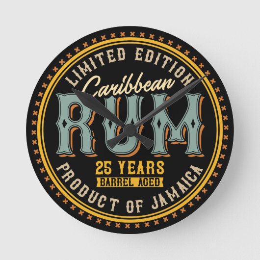 Vintage Caribbean Rum    ラウンド壁時計 (正面)