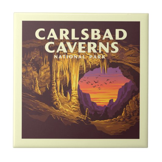 Vintage Carlsbad Caverns National Park タイル (正面)