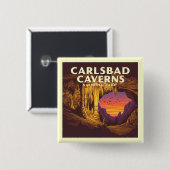Vintage Carlsbad Caverns National Park 缶バッジ (正面&裏面)