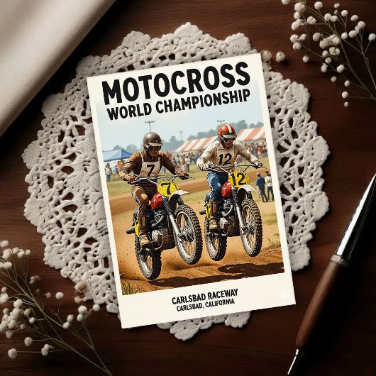 Vintage Carlsbad Raceway Motocross ポストカード